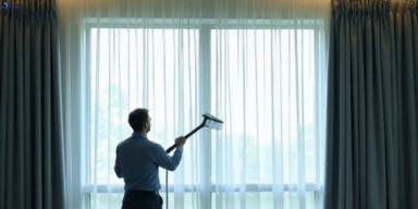 Commercial curtain steam cleaning service aroona hotels offices