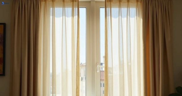 Dusty and dull curtains in aroona before steam cleaning